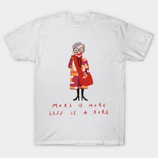 Iris Apfel inspired, woman in red T-Shirt